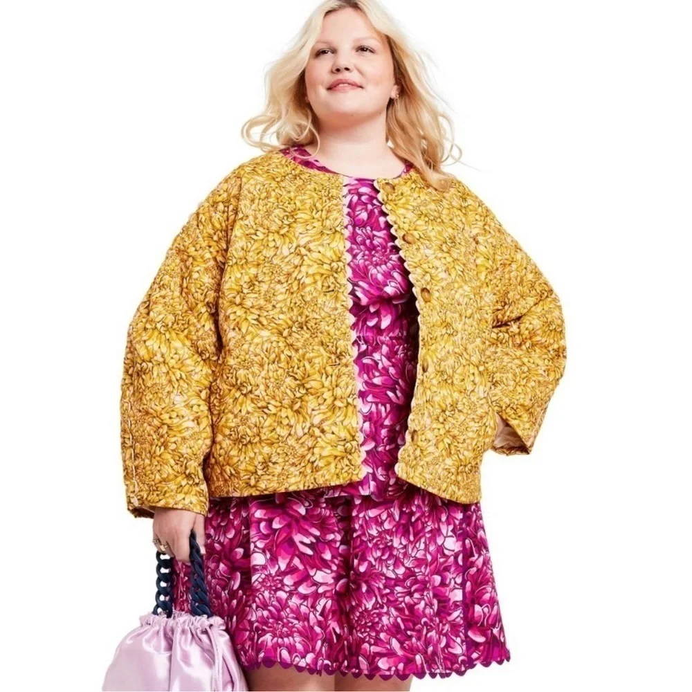 Kika Vargas x Target Women's Gold Mum Floral Quilted Jacket - Picture 5 of 6